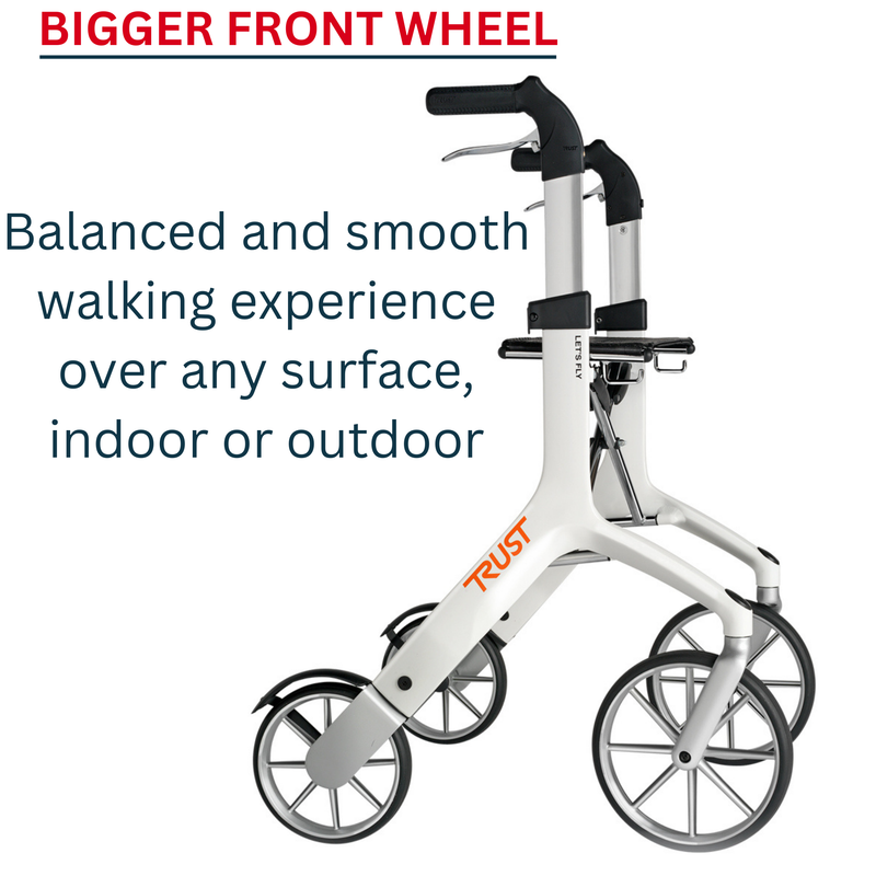 Let's Fly Lightweight Mobility Rollator Wheelie Walker - Trust Care