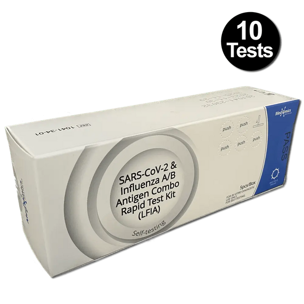 Medomics High Sensitivity Influenza A/B Rapid Antigen Test Combo Rats Nasal Nov 2025 - (10 Pack)