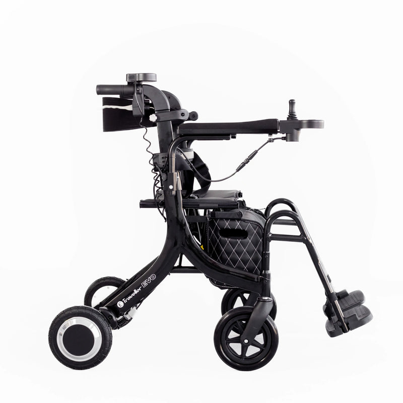 3 In 1 EVO E-Traveller Hybrid Multi Tasker Rollator Walker Electric Wheelchair - Black