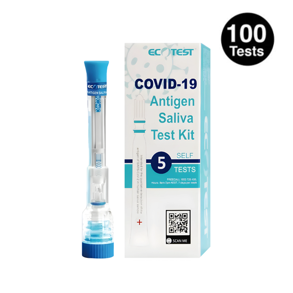 ECOTEST Rapid Antigen Saliva Test Mar 2025 – 100 Pack
