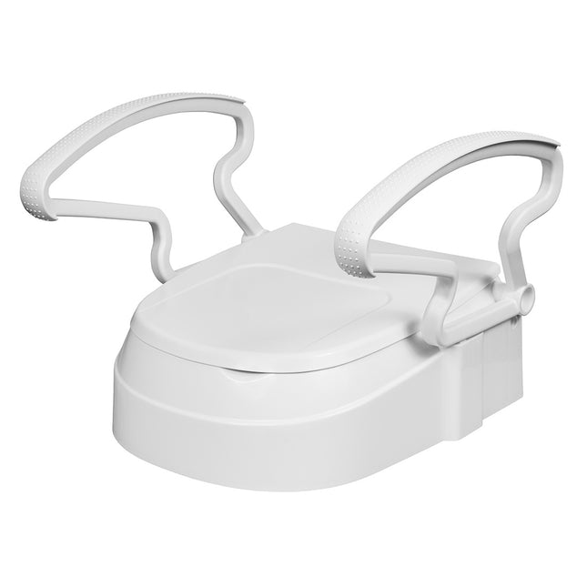 DJ Med Toilet Seat Raiser With Armrests, Adjustable Height