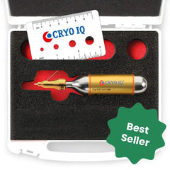 CryoIQ Derm Plus Cryotherapy Kit with storage case and N2O cartridge