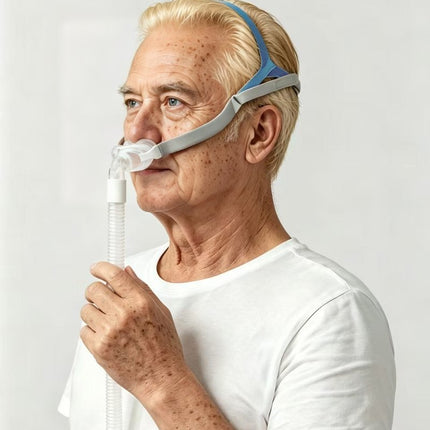 SecurePlus CPAP Nasal Pillow Mask box packaging and components