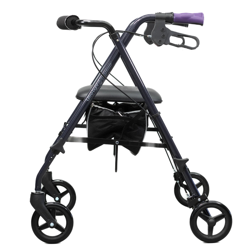 Ultra Light Mobility Rollator Wheelie Walker Eggplant Airgo