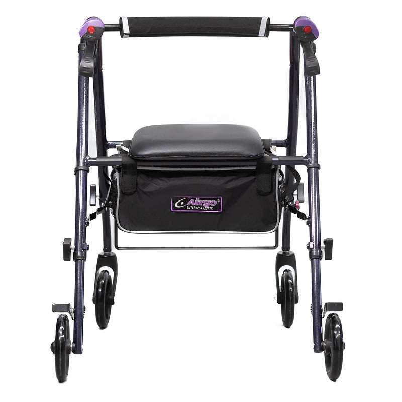 Ultra Light Mobility Rollator Wheelie Walker Eggplant Airgo
