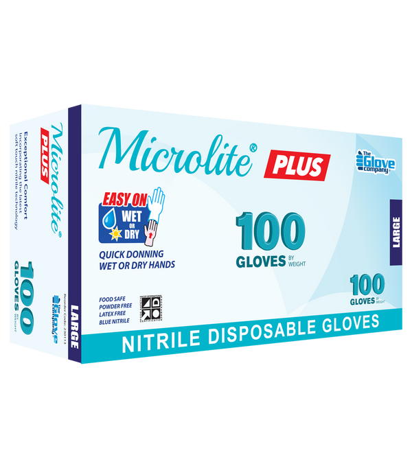 Microlite Nitrile Plus - Disposable Medical Gloves - 100 Gloves