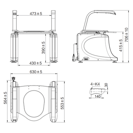 DJ Med Toilet Seat Lift - Electric Powered