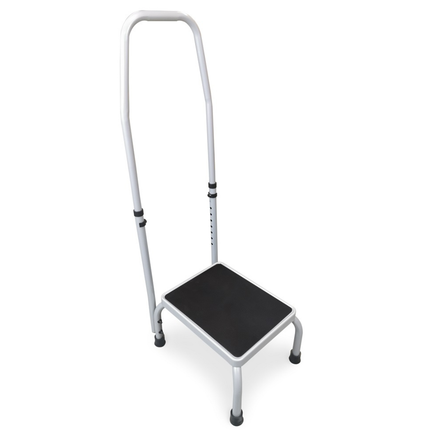 Mini Platform Step Basic Step Platform With Handrail - Grey – Rapid medical