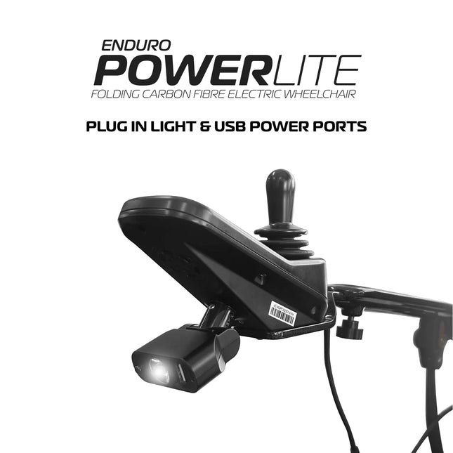 Ikon Enduro Wheelchair X-LUSB – PLUG IN LIGHT & USB POWER PORT