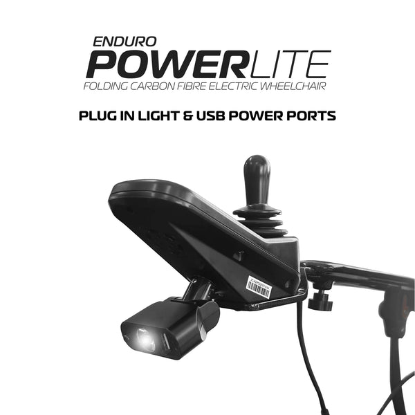 Ikon Enduro Wheelchair X-LUSB – PLUG IN LIGHT & USB POWER PORT