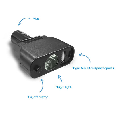 Ikon Enduro Wheelchair X-LUSB – PLUG IN LIGHT & USB POWER PORT