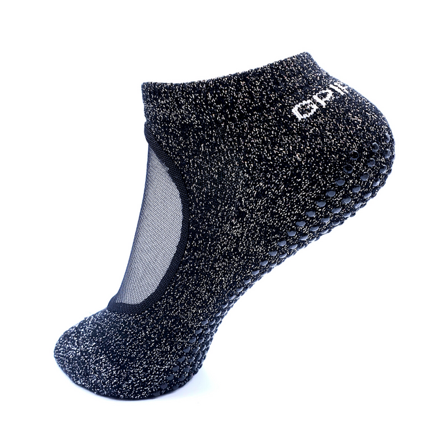 GripperzSocks Ballet Grip Socks Midnight Shimmer black mesh