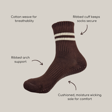 GripperzSocks Sports Crew Grip Socks infographic features