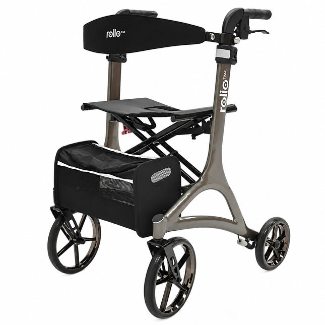 Rolio Tall Walker Rollator - Olive Grey