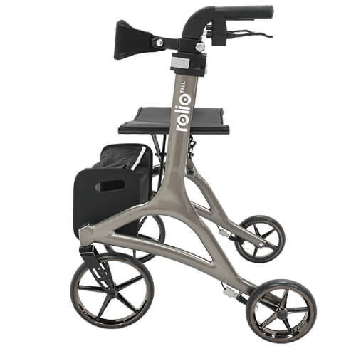 Rolio Tall Walker Rollator - Olive Grey