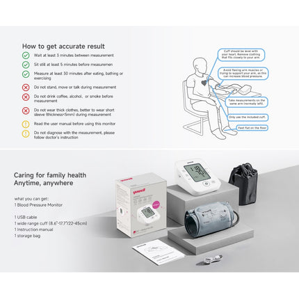 Yuwell YE660D blood pressure monitor in use