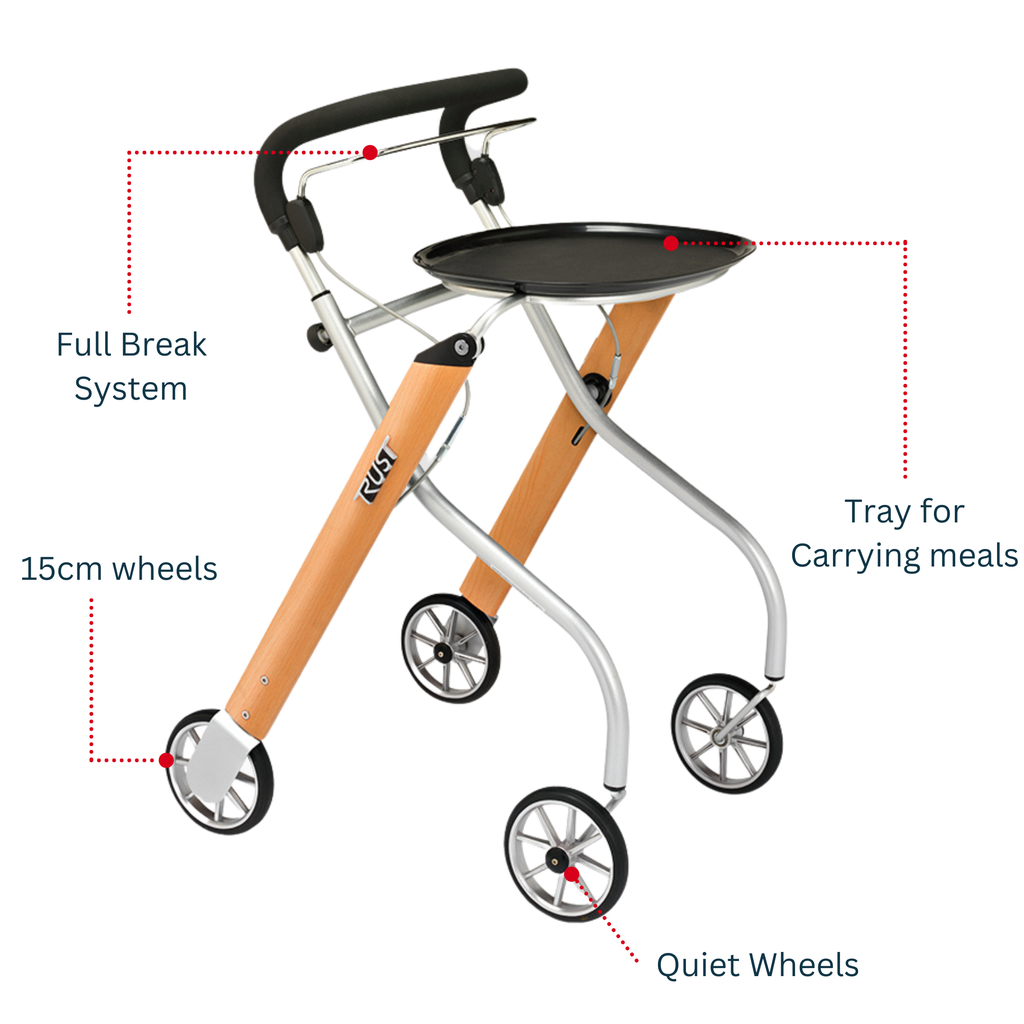 Indoor Mobility Wheelie Walker Trust Care Let's Go Rollator Including