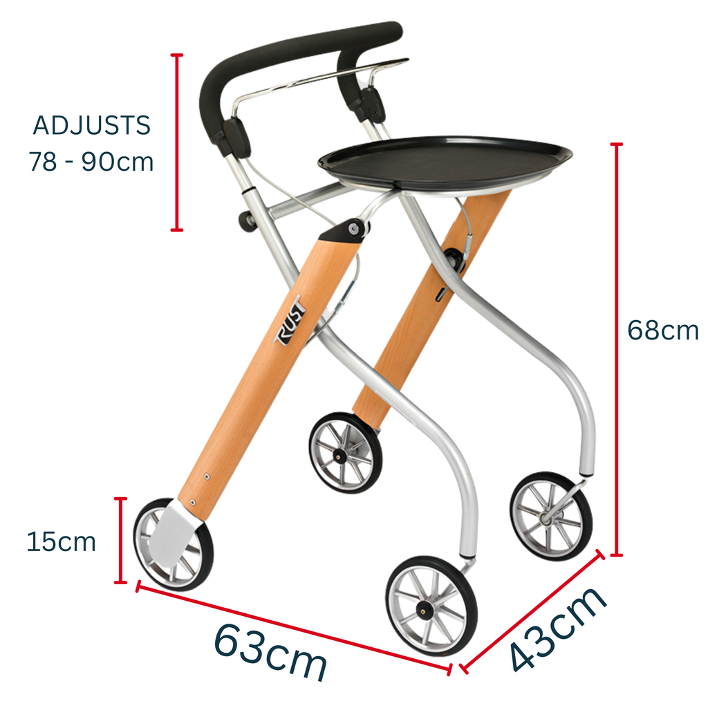Indoor Mobility Wheelie Walker Trust Care Let's Go Rollator Including